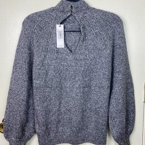 S Heather Gray Keyhole Back Sweater | NWT